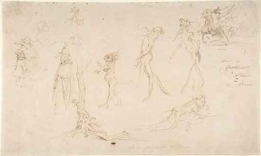 Studies of Imaginary Woodland Creatures and Other Figures