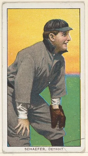 Schaefer, Detroit, American League, from the White Border series (T206) for the American Tobacco Company