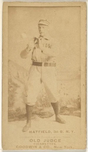 Gil Hatfield, 3rd Base, New York, from the Old Judge series (N172) for Old Judge Cigarettes