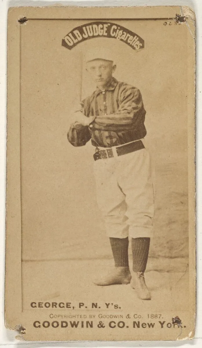 Bill George, Pitcher, New York, from the Old Judge series (N172) for Old Judge Cigarettes — Goodwin & Company