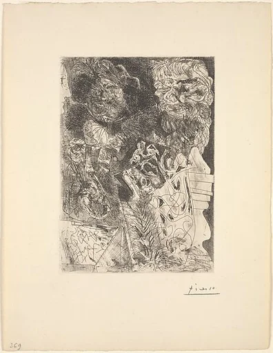 Rembrandt with a Palette, from the  Vollard Suite