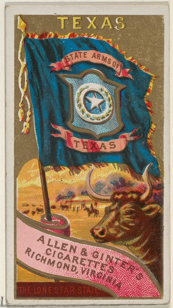 Texas, from Flags of the States and Territories (N11) for Allen & Ginter Cigarettes Brands — Allen & Ginter