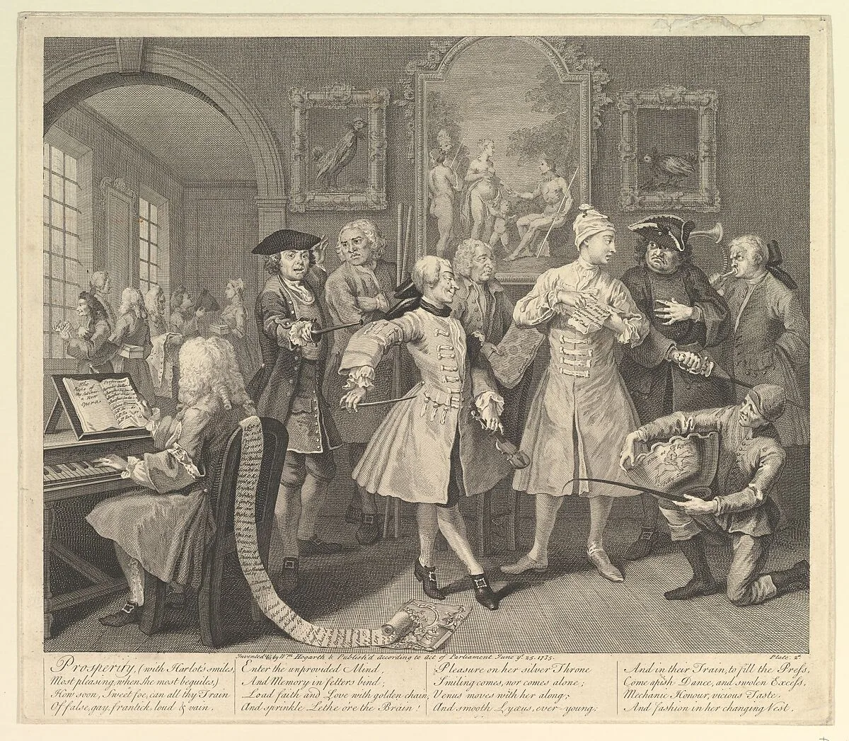A Rake's Progress, Plate 2 — William Hogarth|Dr. John Hoadley|Gérard Jean-Baptiste Scotin