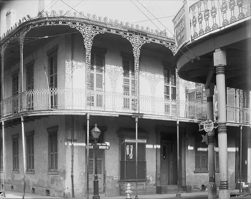 [Corner House with Cast-Iron Balcony, New Orleans, Louisiana]