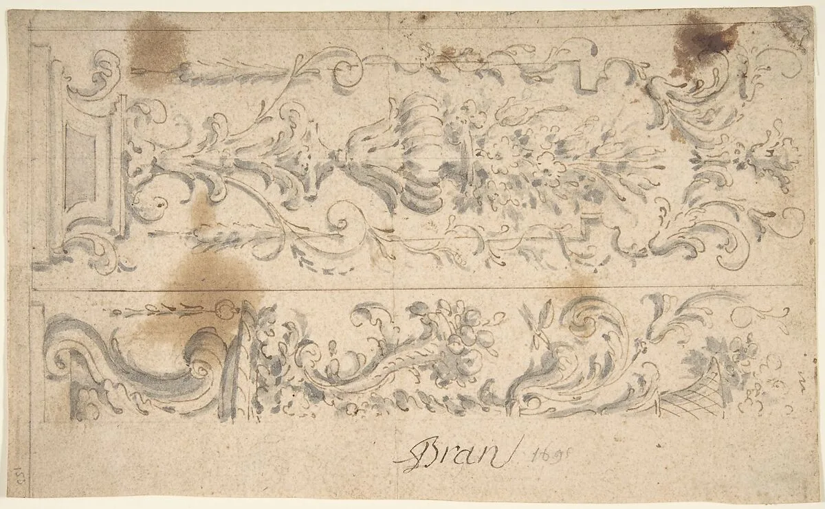 Two Designs for Floral Panels of Ornament — Anonymous, Italian, Piedmontese, 18th century