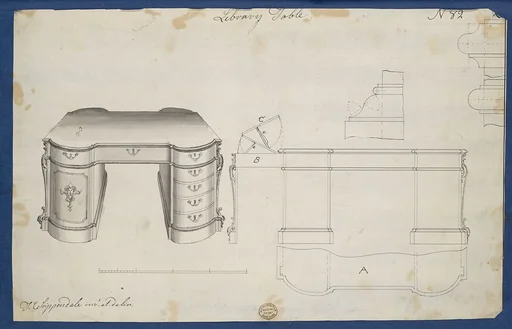 Library Table, from Chippendale Drawings, Vol. II