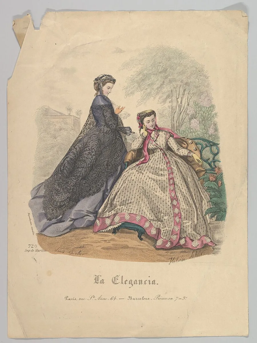Two Women Outdoors, No. 720, from La Elegancia (Barcelona) — Hélöise Leloir