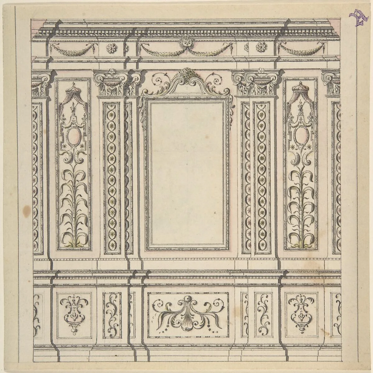 Design for a Wall Decoration — Anonymous, Italian, North Italy, 18th century