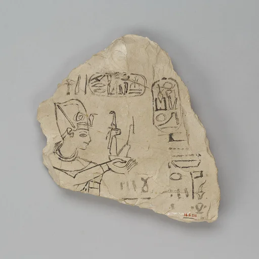 Ostracon Depicting Ramesses IX attributed to the chief draftsman Amenhotep