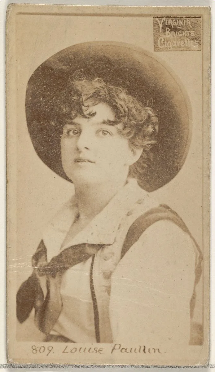 Card 809, Louise Paullin, from the Actors and Actresses series (N45, Type 2) for Virginia Brights Cigarettes — Allen & Ginter