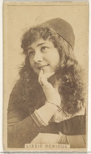 Lizzie Derious, from the Actors and Actresses series (N45, Type 1) for Virginia Brights Cigarettes