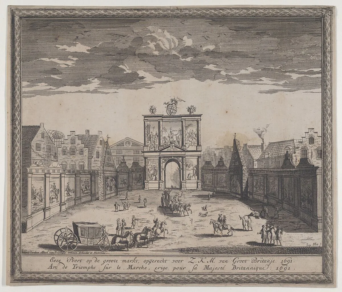 Triumphal arch erected in celebration of the entry of King William III — Hugo Allard