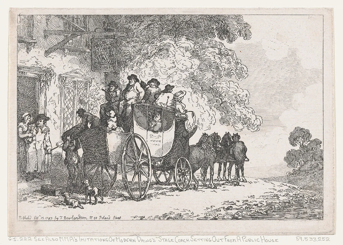 A Laden Stage Coach Outside a Post House — Thomas Rowlandson|John Harris