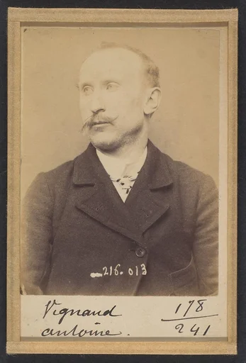 Vignaud. Antoine. 32 ans, né à Cussey (Allier). Cordonnier. Vol anarchiste. 21/3/94.