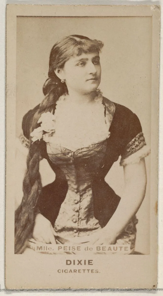 Mlle. Peise de Beaute, from the Actors and Actresses series (N45, Type 7) for Dixie Cigarettes — Allen & Ginter