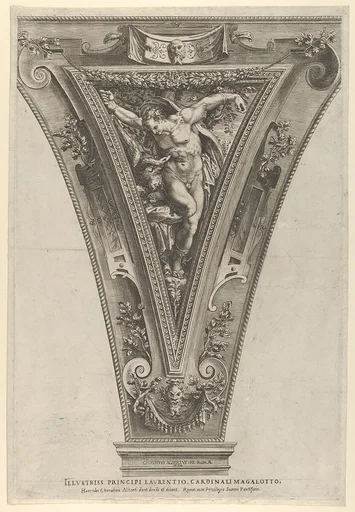 Torture of Prometheus set within a cornice