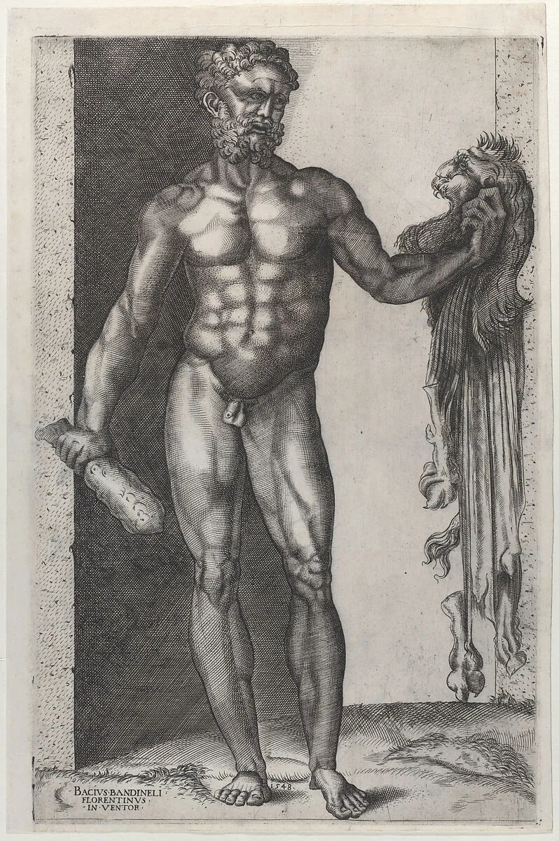 Hercules with his Club and Lion Skin — Baccio Bandinelli|Anonymous, 16th century