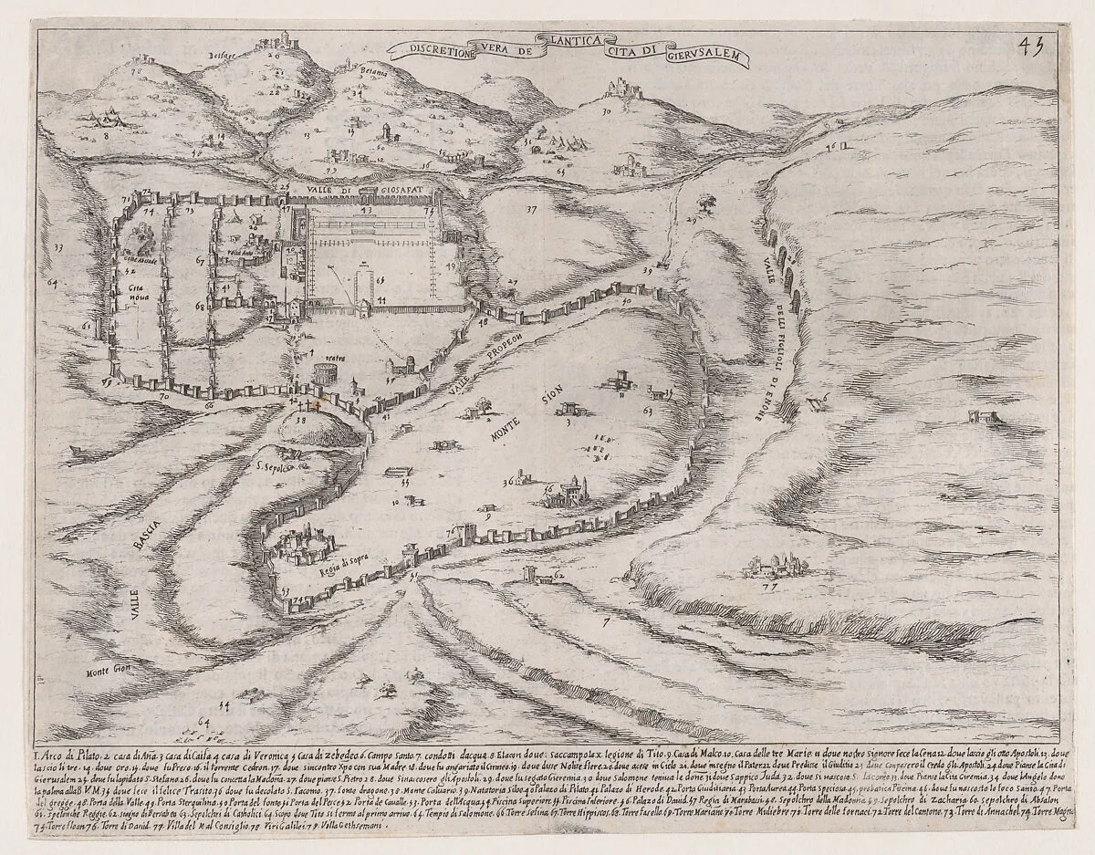 37th Plate, from Trattato delle Piante & Immagini de Sacri Edifizi di Terra Santa (Treatise of the Plans & Images of the Sacred Buildings of the Holy Land) — Jacques Callot|Bernardino Amico|Pietro Cecconcelli