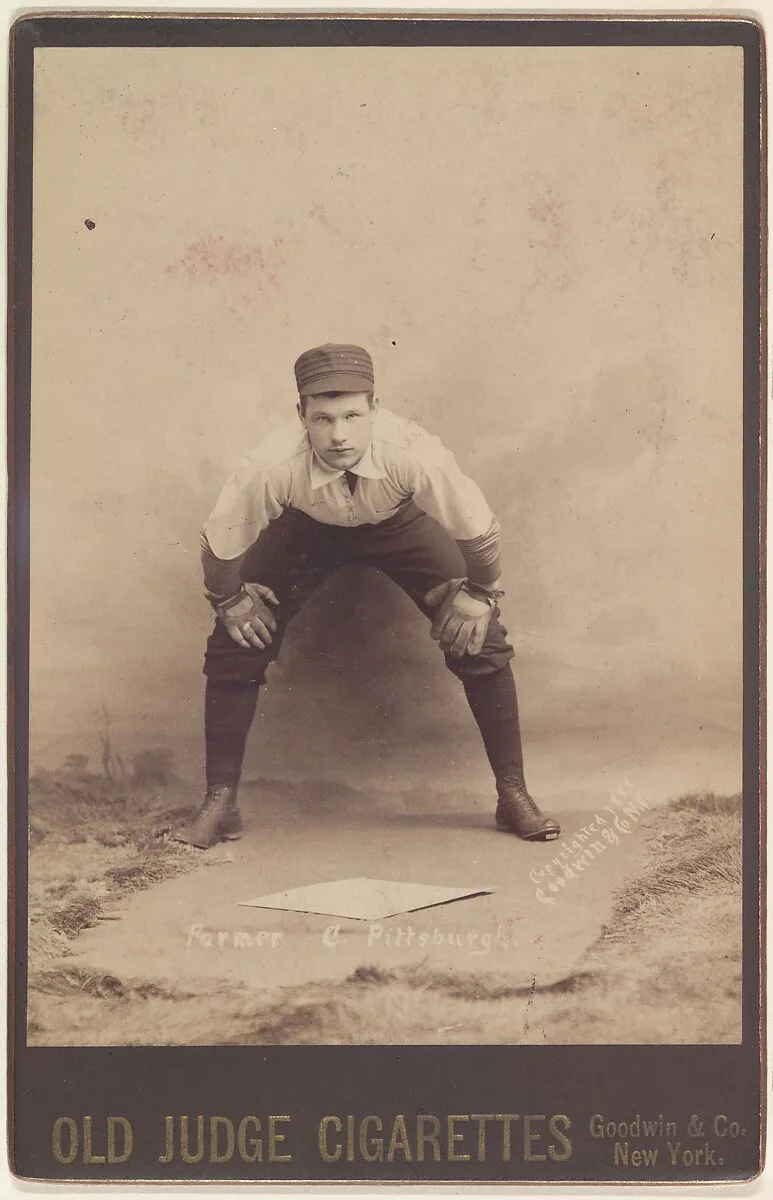 William Charles Farmer, Catcher, Pittsburgh, from the series Old Judge Cigarettes — Goodwin & Company