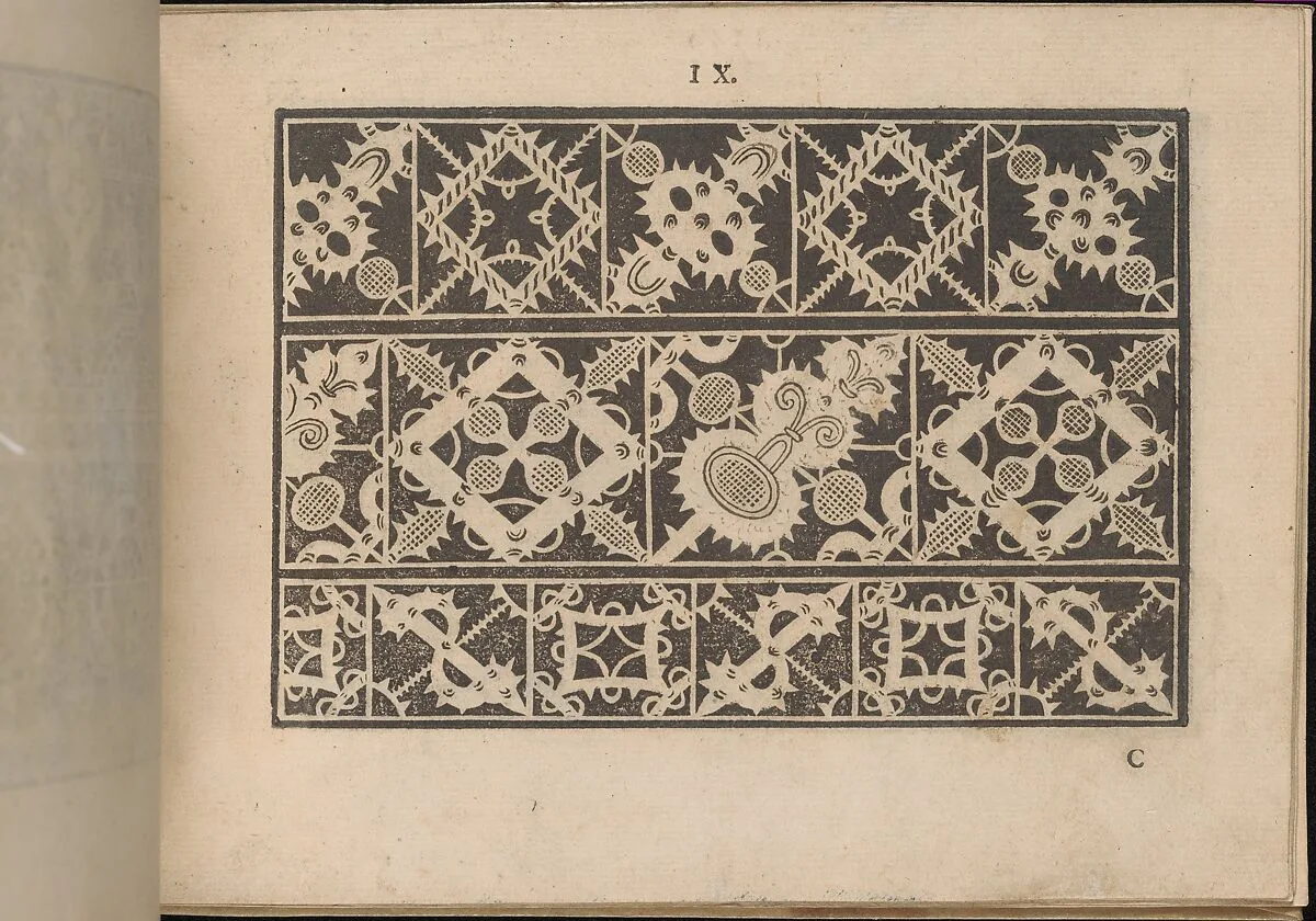 Prima Parte de' Fiori, e Disegni di varie sorti di Ricami Moderni, page 9 (recto) — Giovanni Battista Ciotti|Francesco de' Franceschi