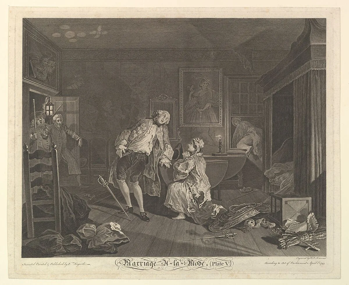 Marriage A-la-Mode, Plate V — Simon Francis Ravenet, the elder|William Hogarth