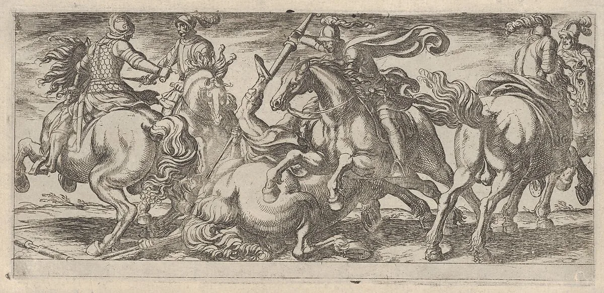 Six Cavalrymen in Combat, from Battle Scenes I — Antonio Tempesta