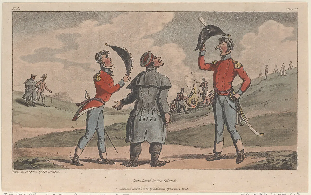 Introduced to his Colonel — Thomas Rowlandson|Patrick Martin & Co