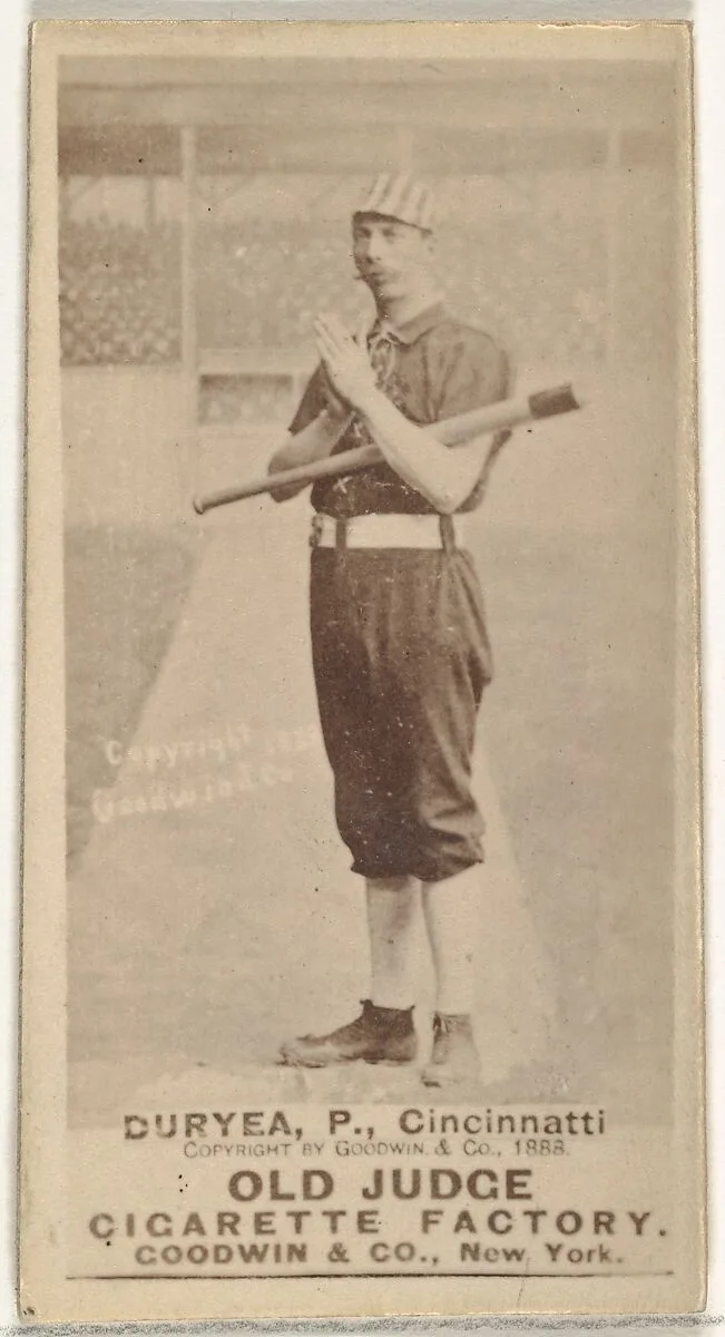 James Newton "Jesse" Duryea, Pitcher, Cincinnati, from the Old Judge series (N172) for Old Judge Cigarettes — Goodwin & Company