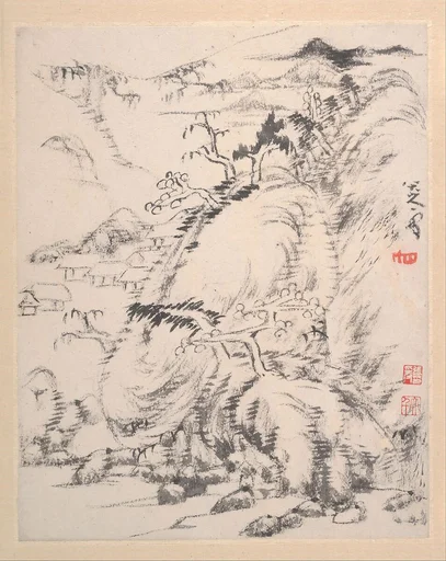 清 朱耷 (八大山人) 山水圖 冊|Landscape album