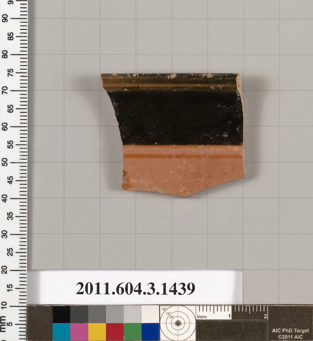 Terracotta rim fragment of a skyphos (deep drinking cup) — Unknown