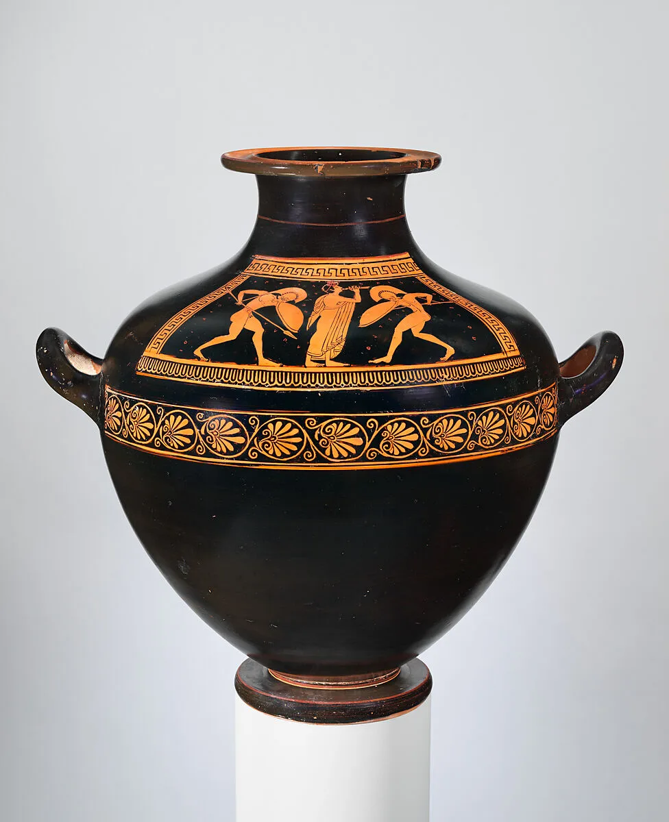 Terracotta hydria: kalpis (water jar) — Dikaios Painter