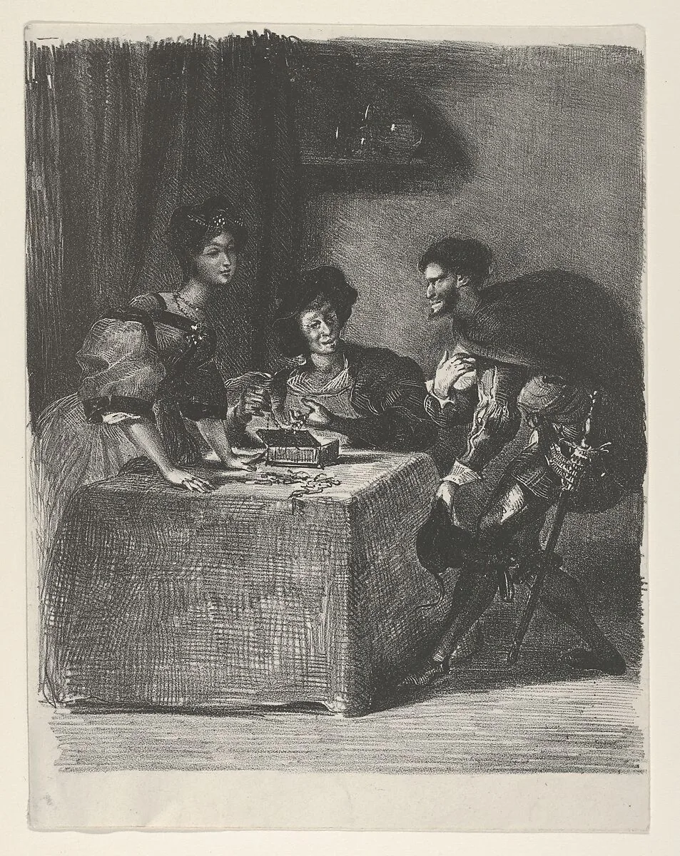 Mephistopheles presents himself to Martha (Goethe, Faust) — Eugène Delacroix