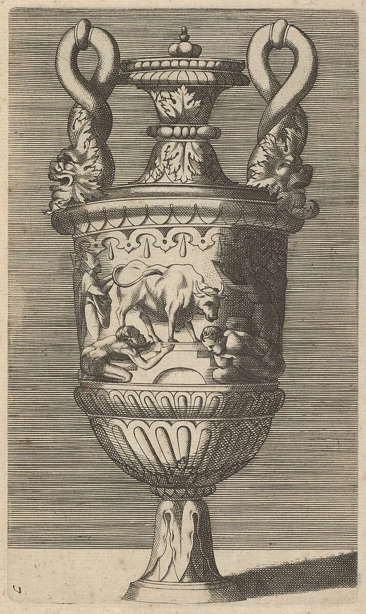 Vase with the Veneration of a Bull — Frederick de Wit|Rosso Fiorentino|Claes Jansz. Visscher|René Boyvin