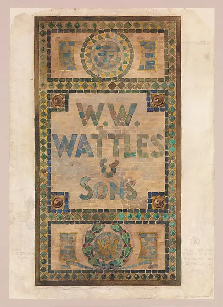 Design for a mosaic wall panel — Louis C. Tiffany|Tiffany Studios