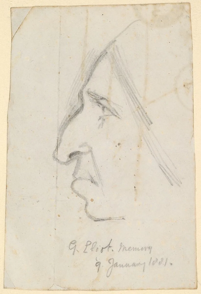 Portrait of George Eliot, seen in profile to the left — George Richmond|George Eliot