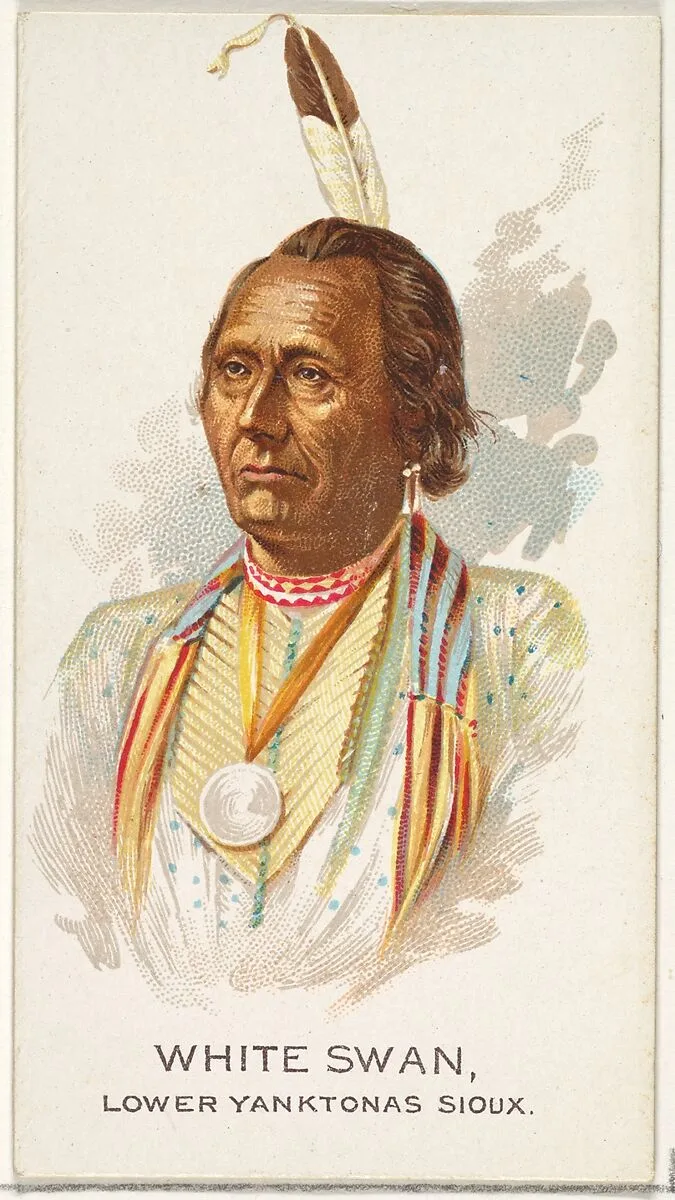White Swan, Lower Yanktonas Sioux, from the American Indian Chiefs series (N2) for Allen & Ginter Cigarettes Brands — Allen & Ginter