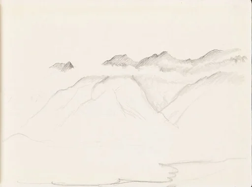 現代 謝稚柳 山水畫稿 冊頁|Landscape