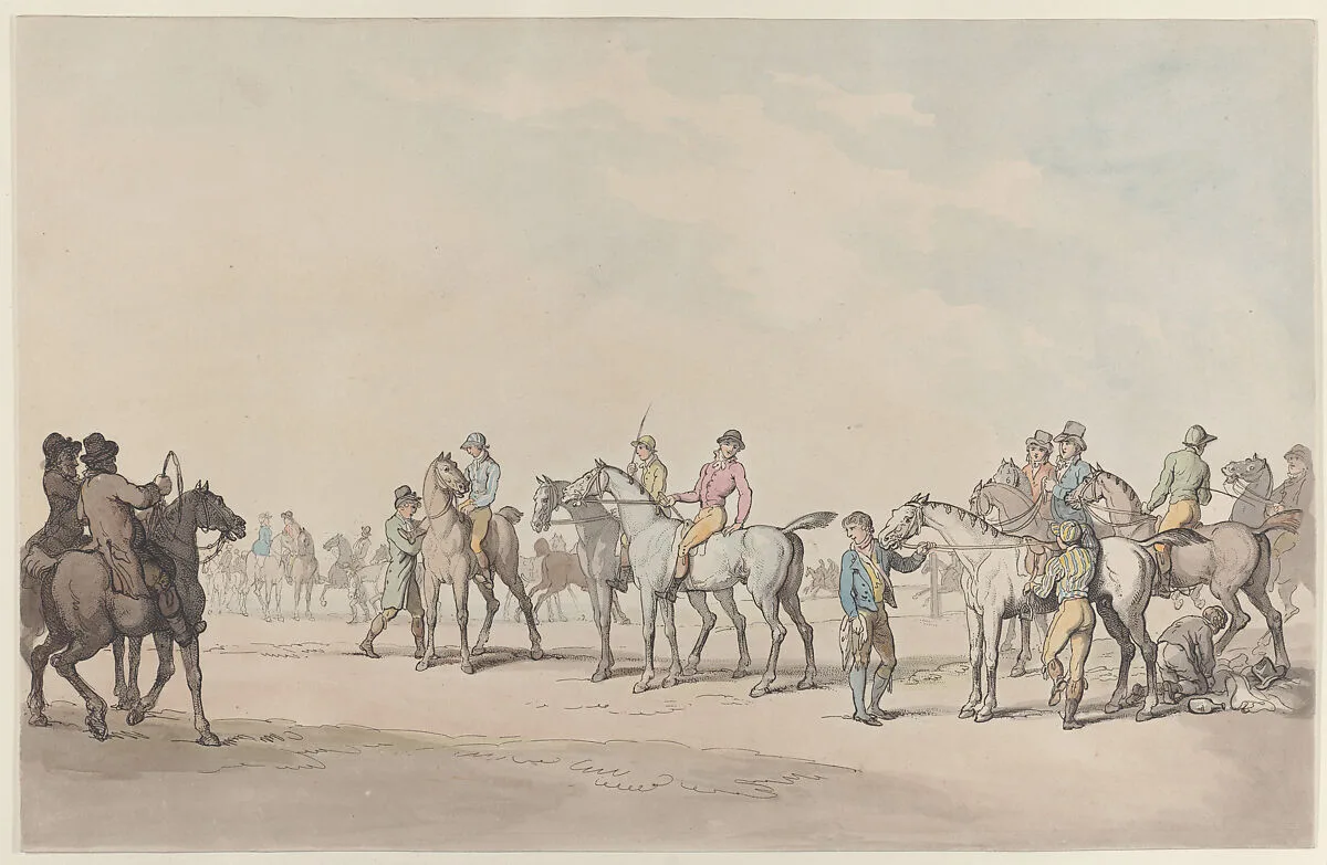 Preparing for the Race — Thomas Rowlandson