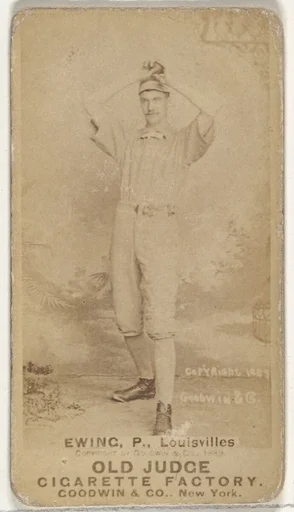 John Ewing, Pitcher, Louisville Colonels, from the Old Judge series (N172) for Old Judge Cigarettes