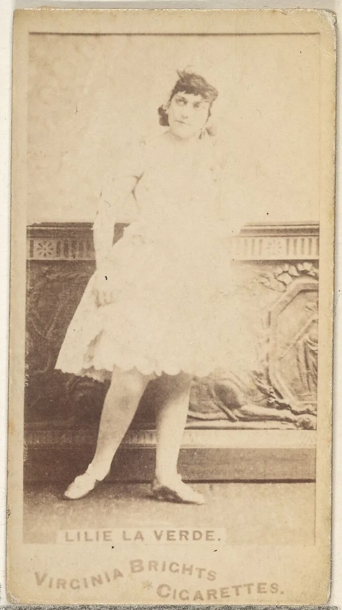 Lilie La Verde, from the Actors and Actresses series (N45, Type 1) for Virginia Brights Cigarettes — Allen & Ginter