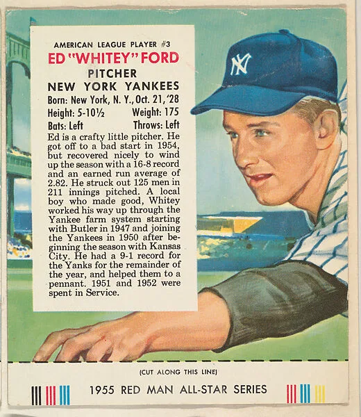 Ed "Whitey" Ford, from the Major League Baseball series (T235), issued by Red Man Chewing Tobacco — Red Man Chewing Tobacco