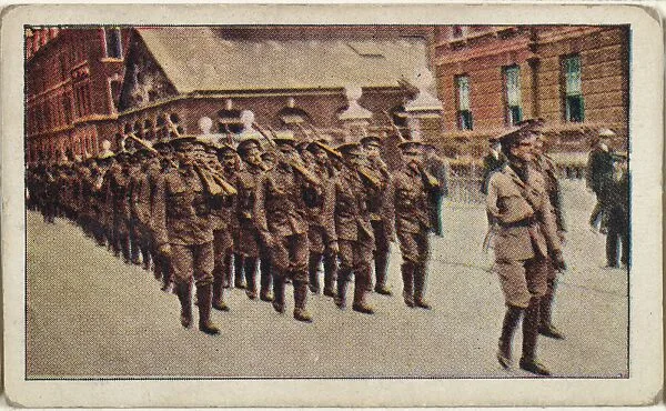Card No. 35, The Regiment Which the Prince of Wales has Joined on the Way to the Front, from the World War I Scenes series (T121) issued by Sweet Caporal Cigarettes — American Tobacco Company|Underwood & Underwood