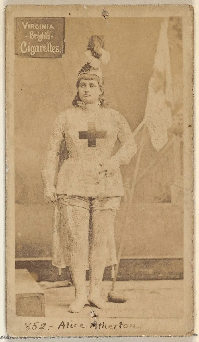 Card 852, Alice Atherton, from the Actors and Actresses series (N45, Type 2) for Virginia Brights Cigarettes — Allen & Ginter