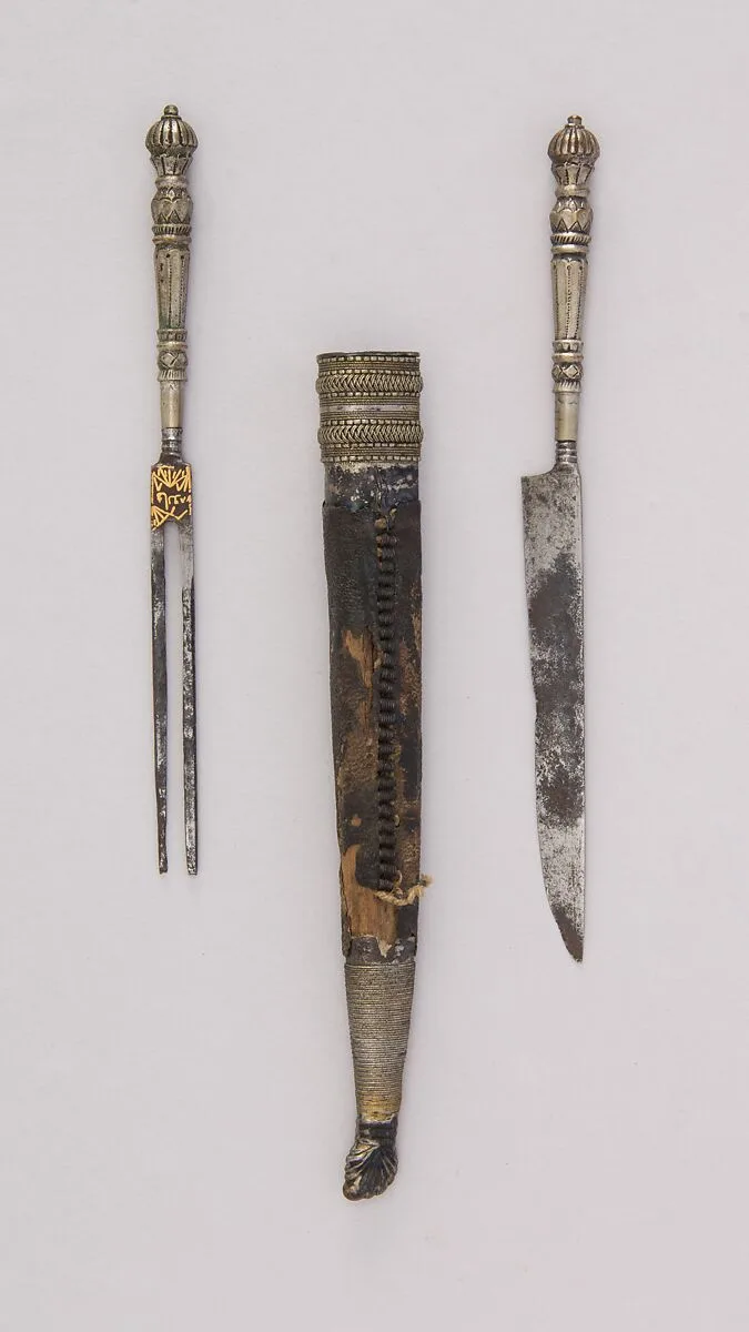 Knife and Fork with Sheath — Unknown