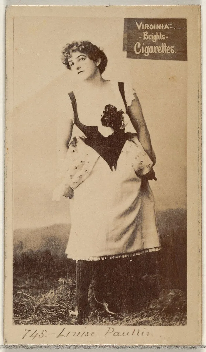 Card 745, Louise Paullin, from the Actors and Actresses series (N45, Type 2) for Virginia Brights Cigarettes — Allen & Ginter