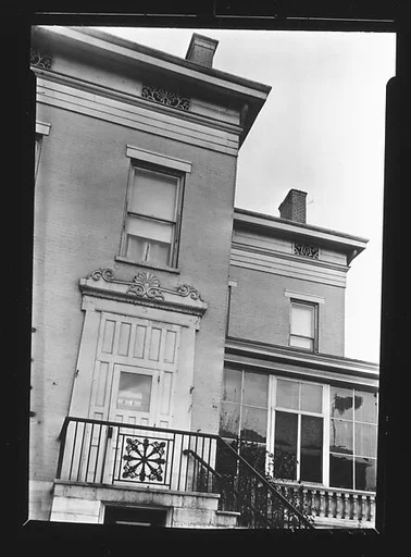 [Doorway and Adjacent Porch of Greek Revival House, Hudson, New York]