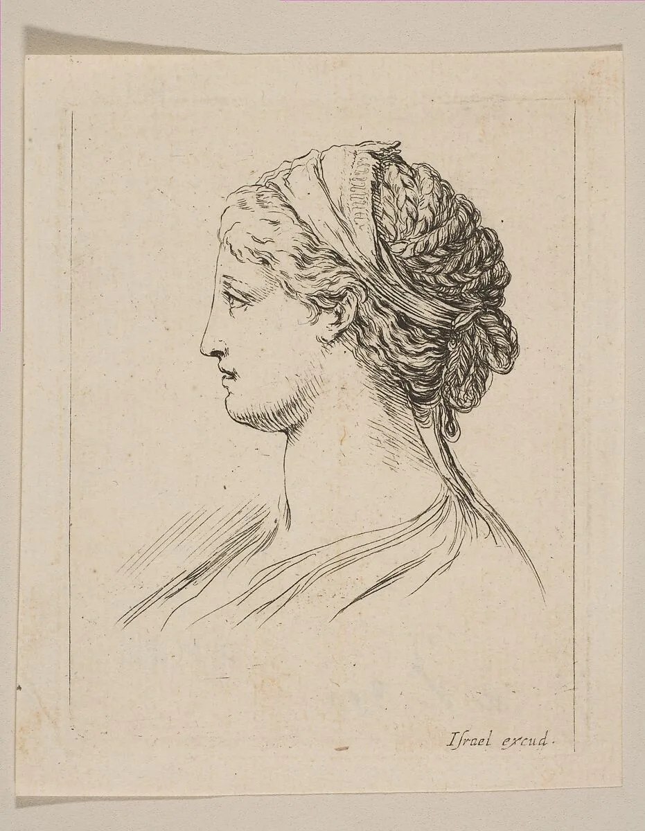 Head of a Woman in Profile — Stefano della Bella|Israël Henriet