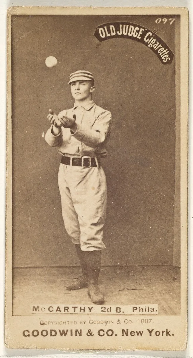 Thomas Francis Michael "Tommy" McCarthy, 2nd Base, Philadelphia, from the Old Judge series (N172) for Old Judge Cigarettes — Goodwin & Company