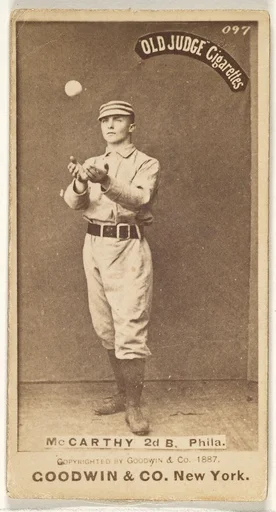 Thomas Francis Michael "Tommy" McCarthy, 2nd Base, Philadelphia, from the Old Judge series (N172) for Old Judge Cigarettes