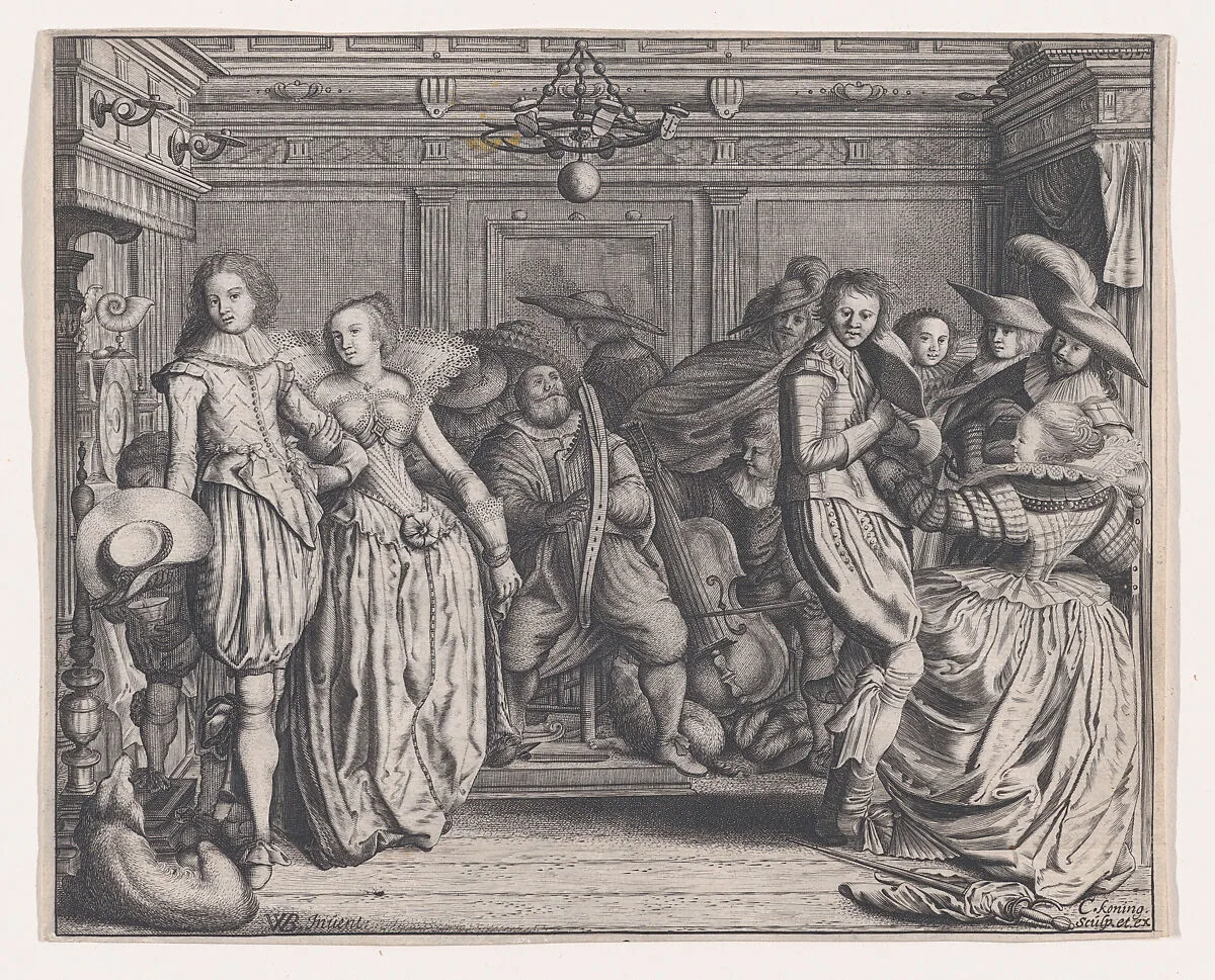 Interior with Dancing Couples and Musicians — Cornelis Koning|Willem Pietersz. Buytewech
